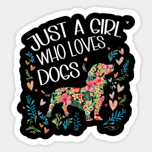 Dog Cute Just A Girl Who Loves Dogs dachshund Gift For Girls Women Sticker